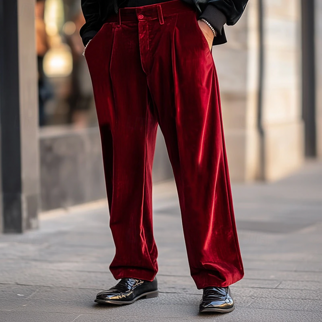Men's Regular Fit Chino Pants - Casual & Elegant - Red