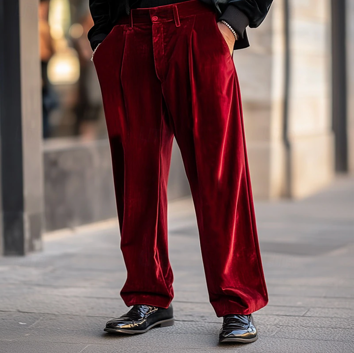 Men's Regular Fit Chino Pants - Casual & Elegant - Red