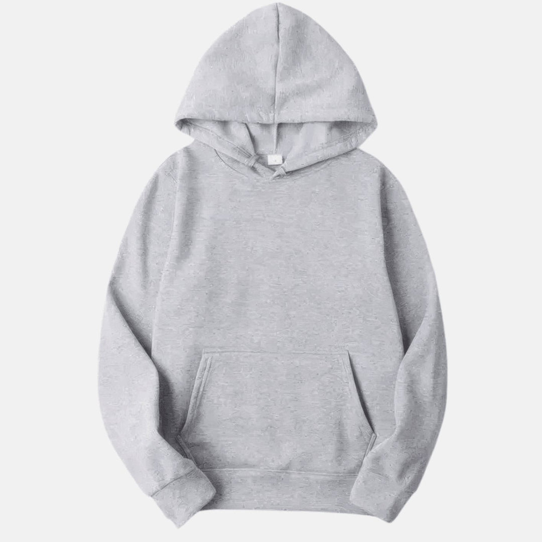 Men's Relaxed-Fit Pullover Hoodie in gray, Plain Layering Essential