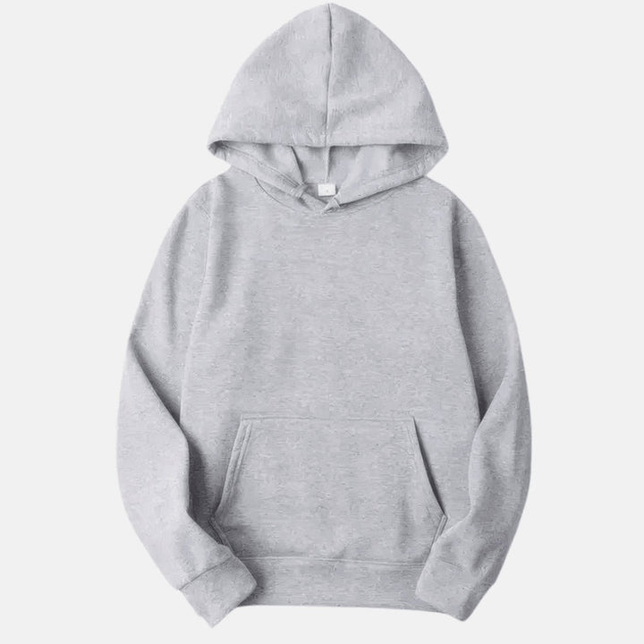 Men's Relaxed-Fit Pullover Hoodie in gray, Plain Layering Essential