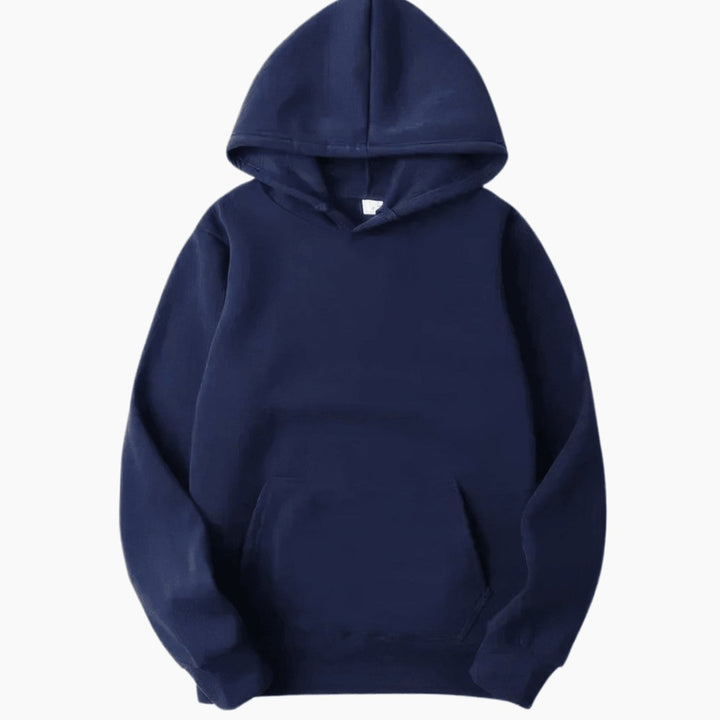 Men's Relaxed-Fit Pullover Hoodie in navy, Plain Layering Essential