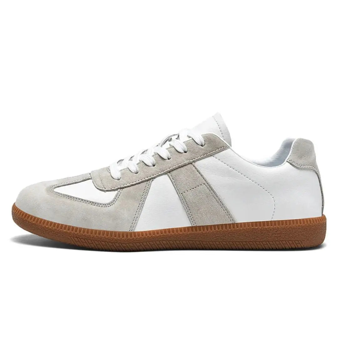 Men's Retro Low-Top Sneakers - Straight Silhouette - White-Grey