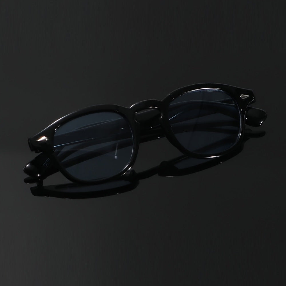 Men's Retro Round Sunglasses - Black Frame with AC Lenses