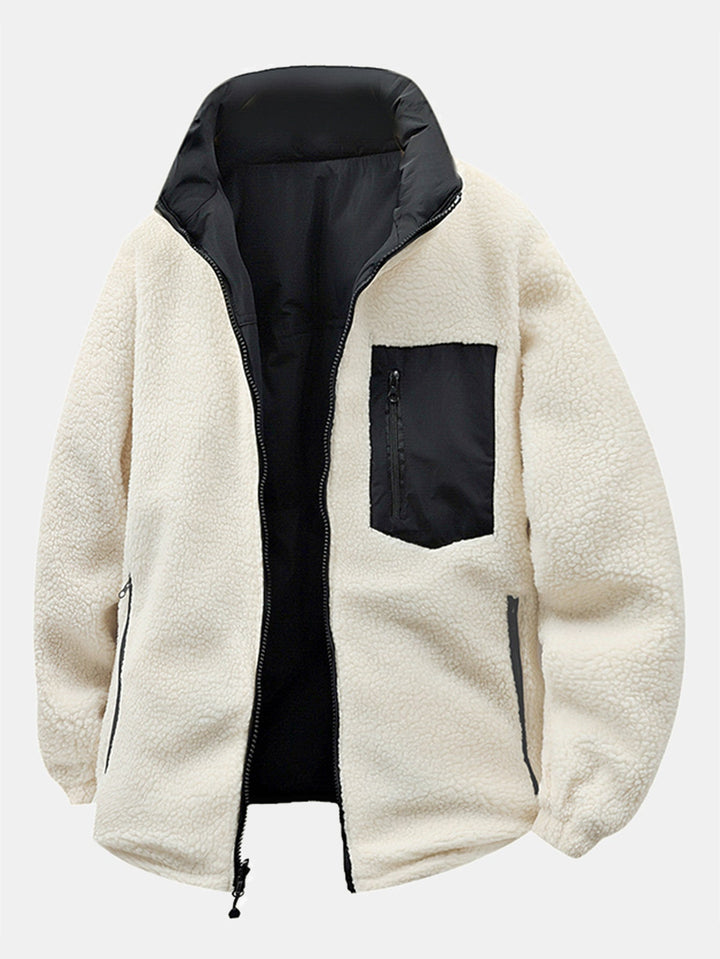 Men's Reversible Teddy Fleece Puffer Jacket – Relaxed Fit