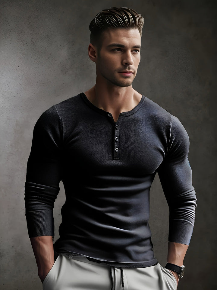 Men's Ribbed Slim Fit Shirt - Modern Casual Style