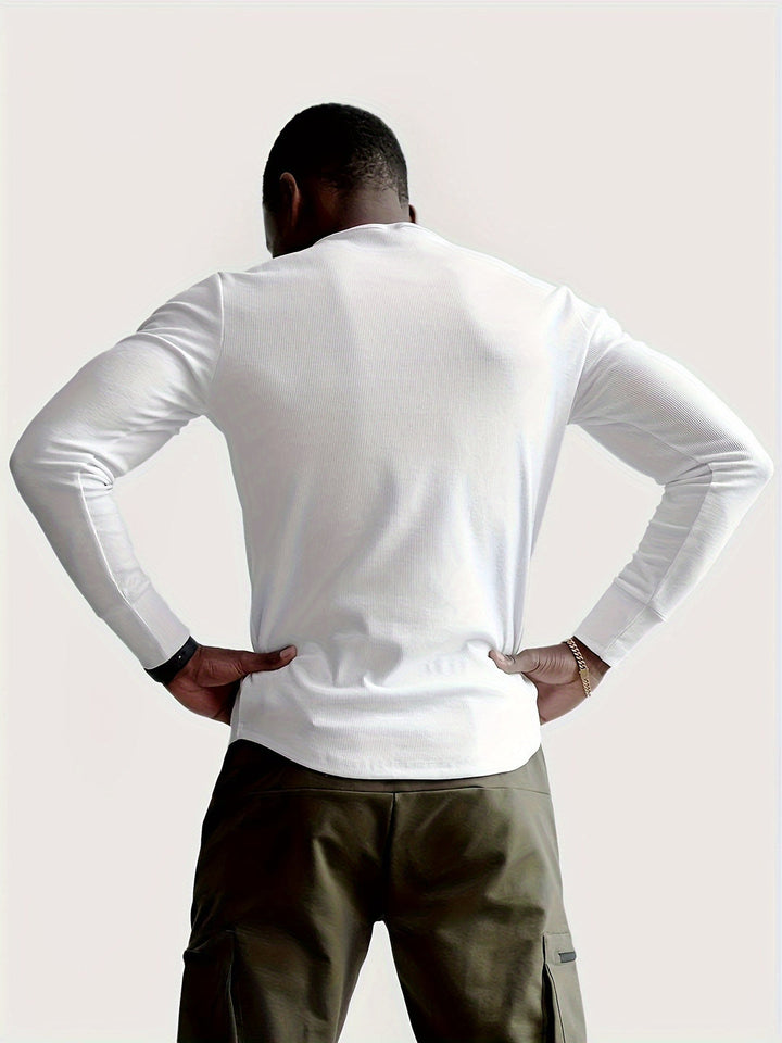 Men's Ribbed Slim Fit Shirt - Modern Casual Style