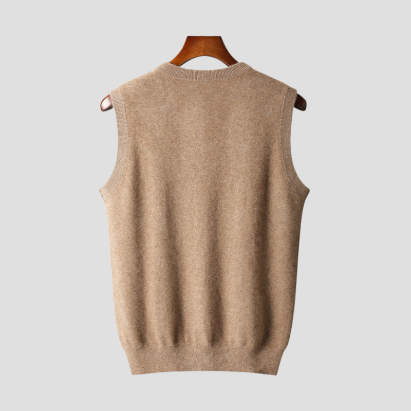 Men's Sleeveless V-Neck Vest - Classic Knit