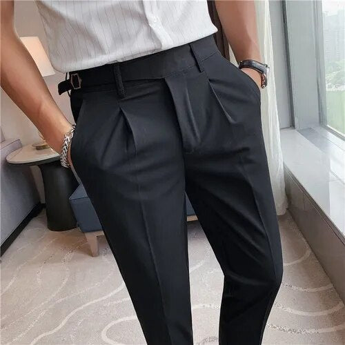 Men's Slim Fit Dress Pants - Formal & Casual - Black