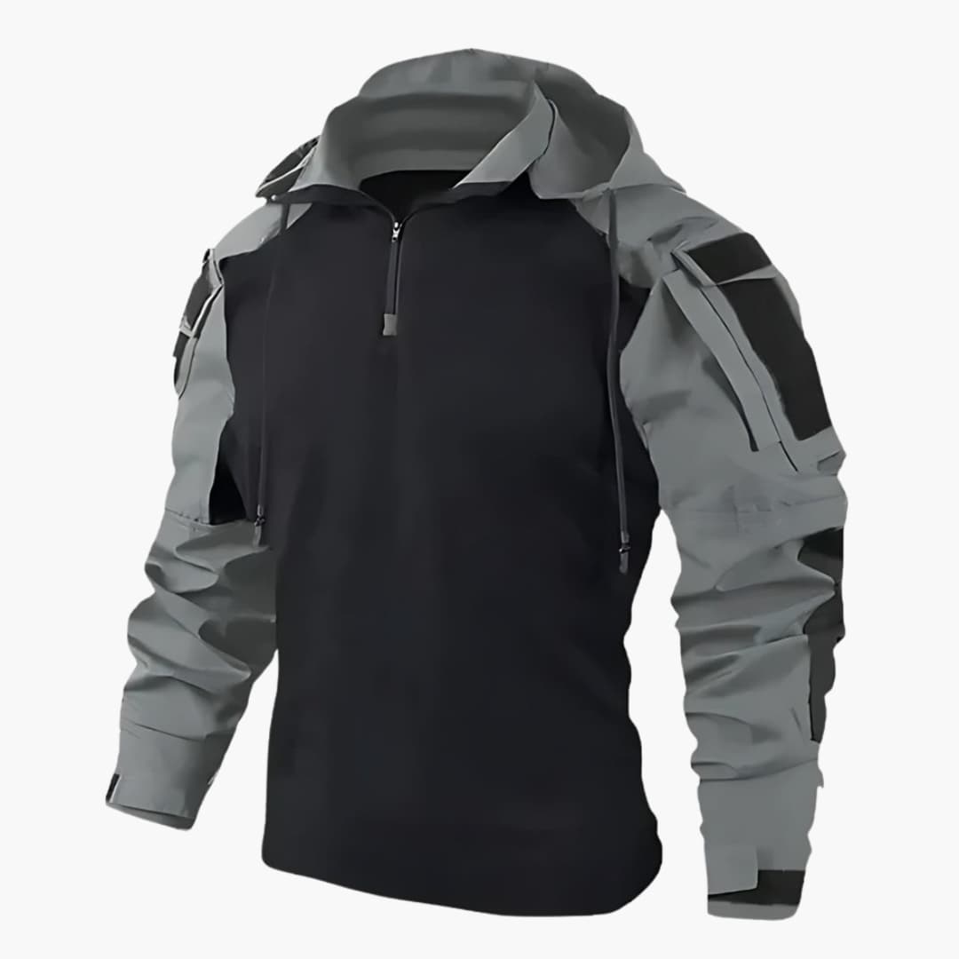 Men's Slim Fit Hoodie with Hood - Long Sleeve Winter - Grey
