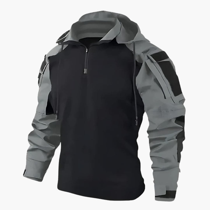 Men's Slim Fit Hoodie with Hood - Long Sleeve Winter - Grey