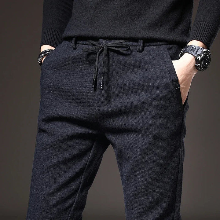 Men's Slim Fit Stretch Pants - Modern Casual & Business - Blue