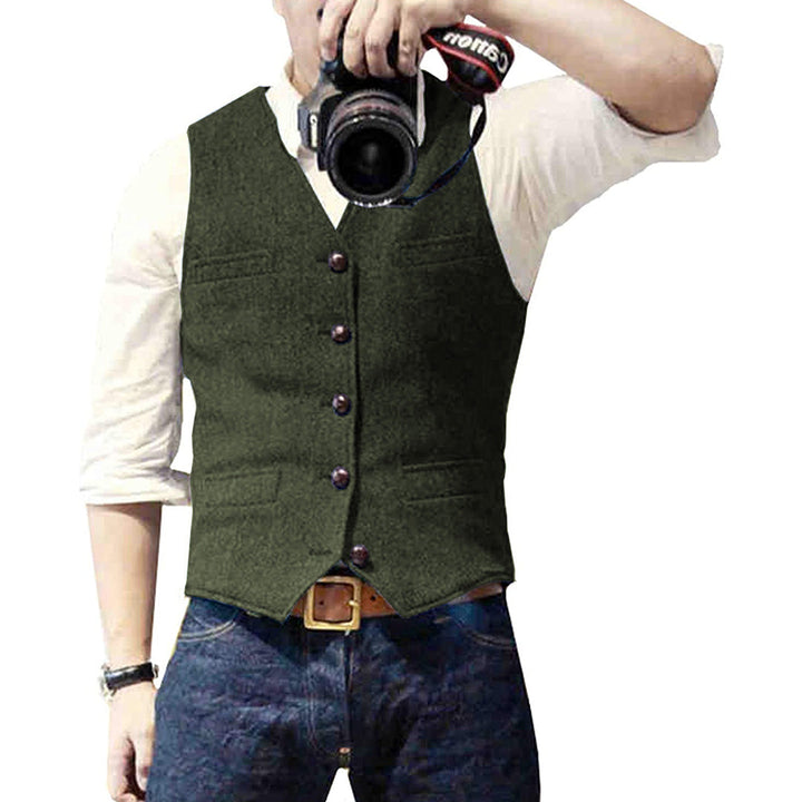 Men's Slim Fit Vest - Timeless Elegance for Casual & Formal - Green