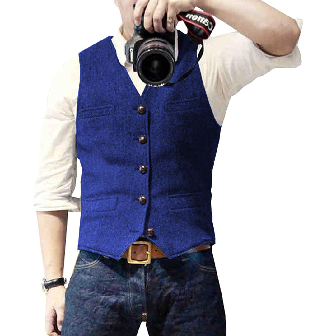 Men's Slim Fit Vest - Timeless Elegance for Casual & Formal - Navy