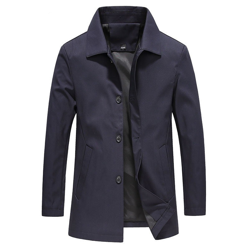 Men's Slim Fit Winter Jacket - Classic Elegance - Blue