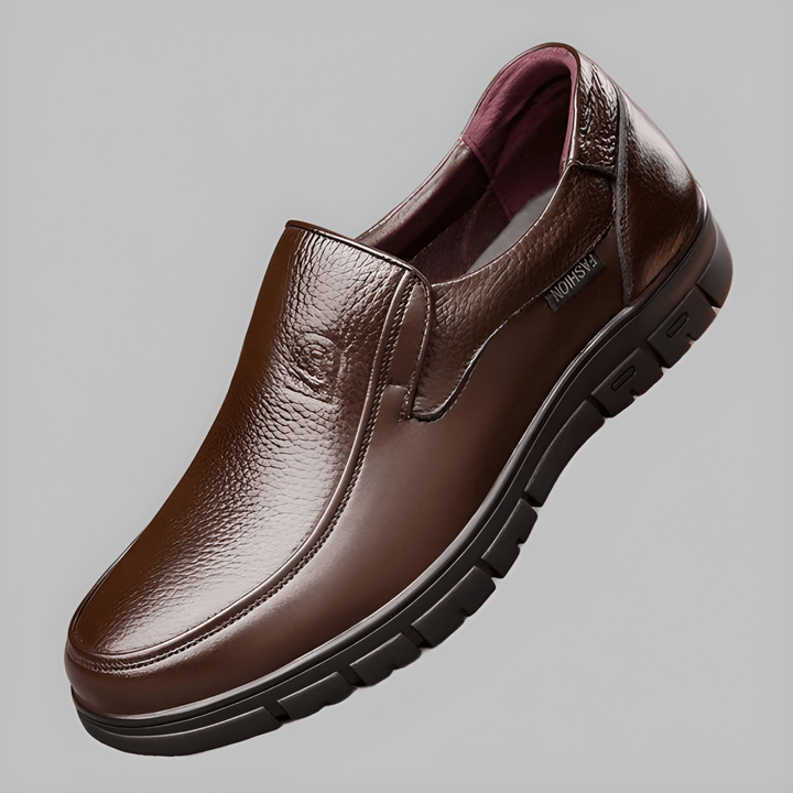Men's Slip-On Shoes - Comfortable Everyday Loafers - Brown