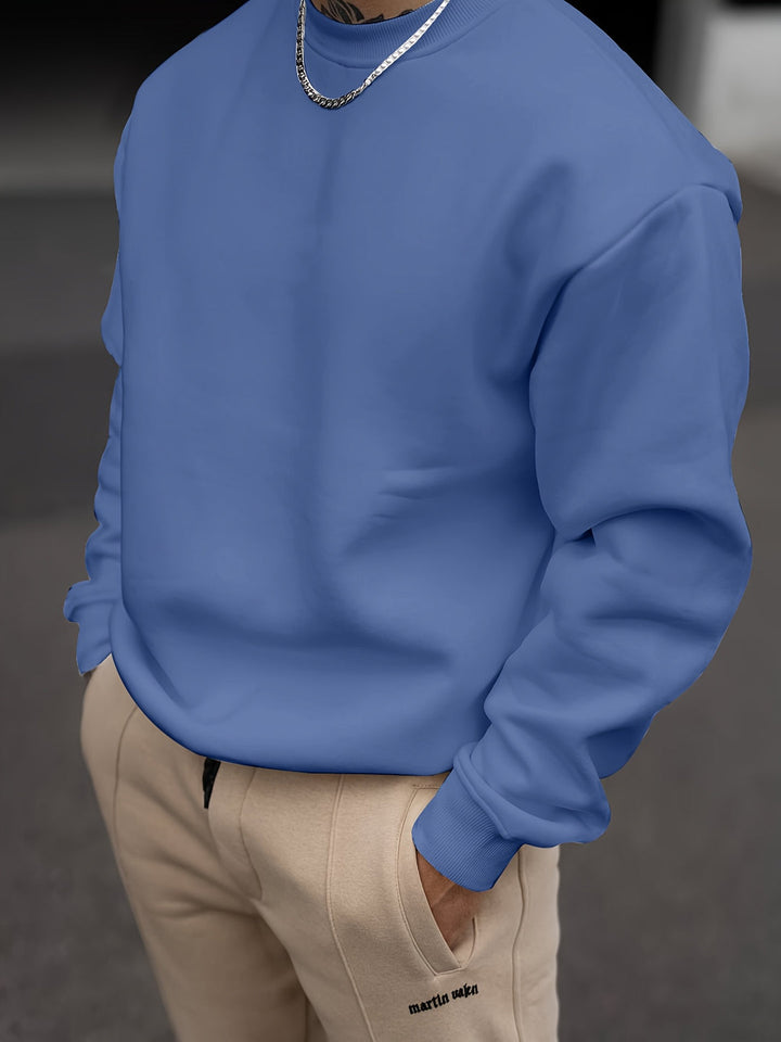 Men's Solid Crew Neck Sweatshirt - Classic Casual