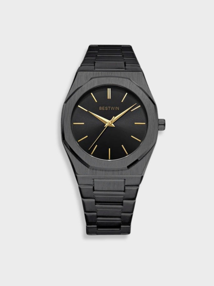 Men's Stainless Steel Vintage Watch - Classic Elegance - Black