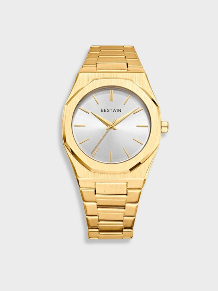 Men's Stainless Steel Vintage Watch - Classic Elegance - Gold-Silver