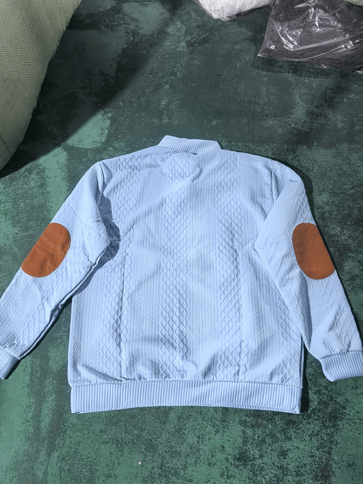 Men's Stand Collar Button Henley Sweater - Relaxed Fit