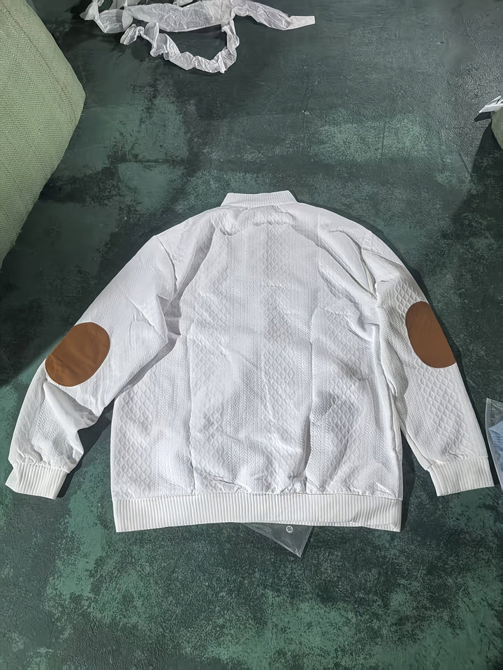 Men's Stand Collar Button Henley Sweater - Relaxed Fit