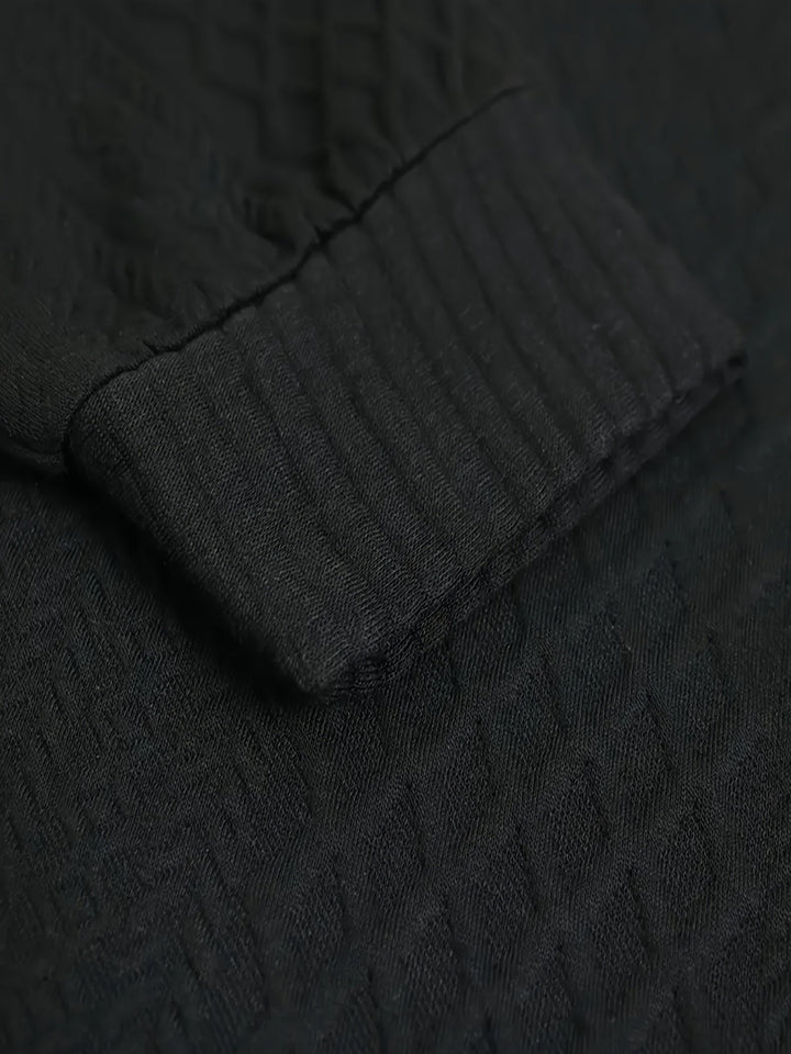 Men's Stand Collar Button Henley Sweater - Relaxed Fit