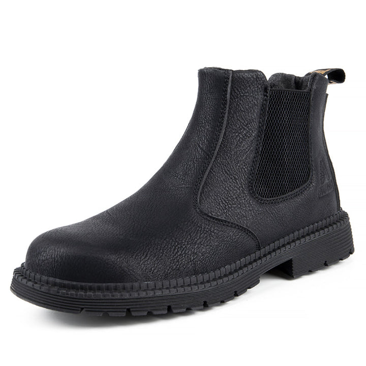 Men's Steel Toe Work Boots - Durable Safety Footwear - Black