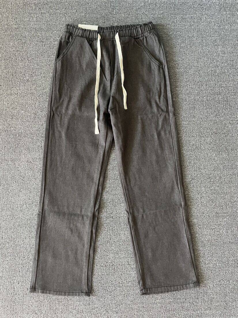 Men's Straight Leg Denim Jeans - Washed Casual Fit - Grey