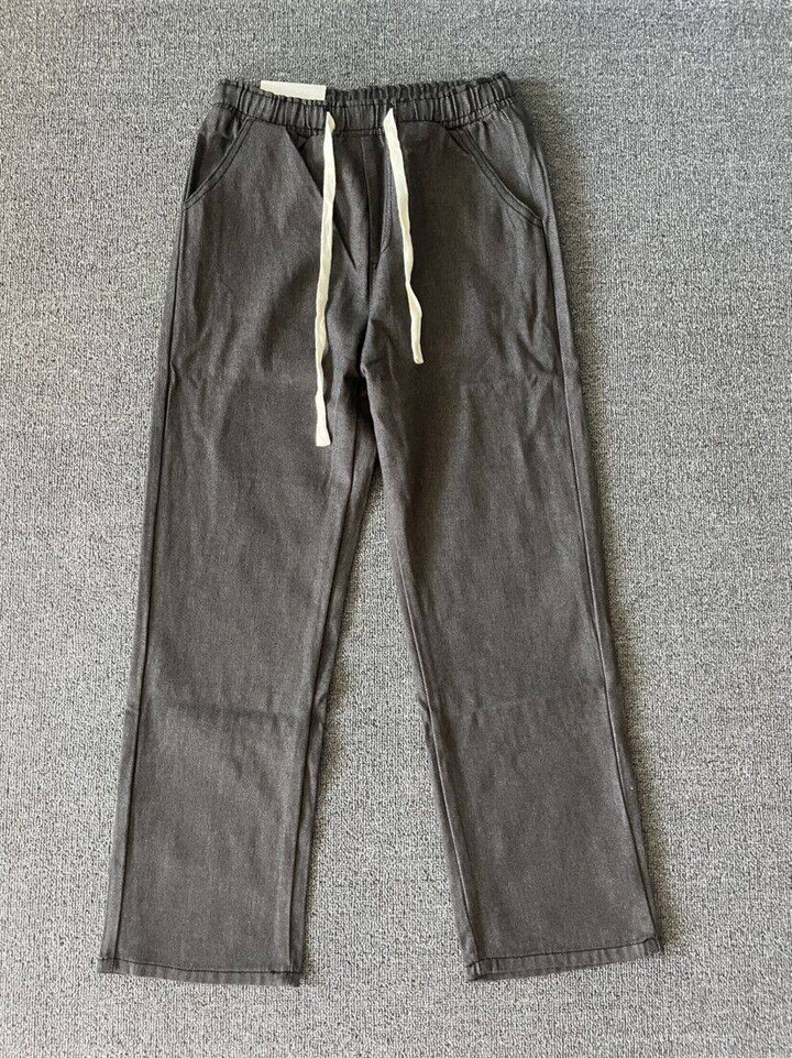 Men's Straight Leg Denim Jeans - Washed Casual Fit - Grey