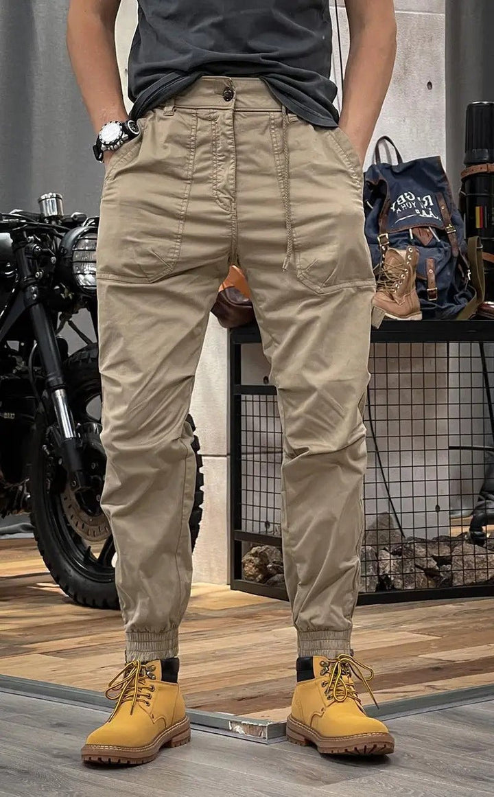 Men's Stretch Cargo Pants - Durable & Comfortable - Khaki