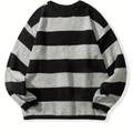 Men's Striped Knit Sweater - Retro Crew Neck