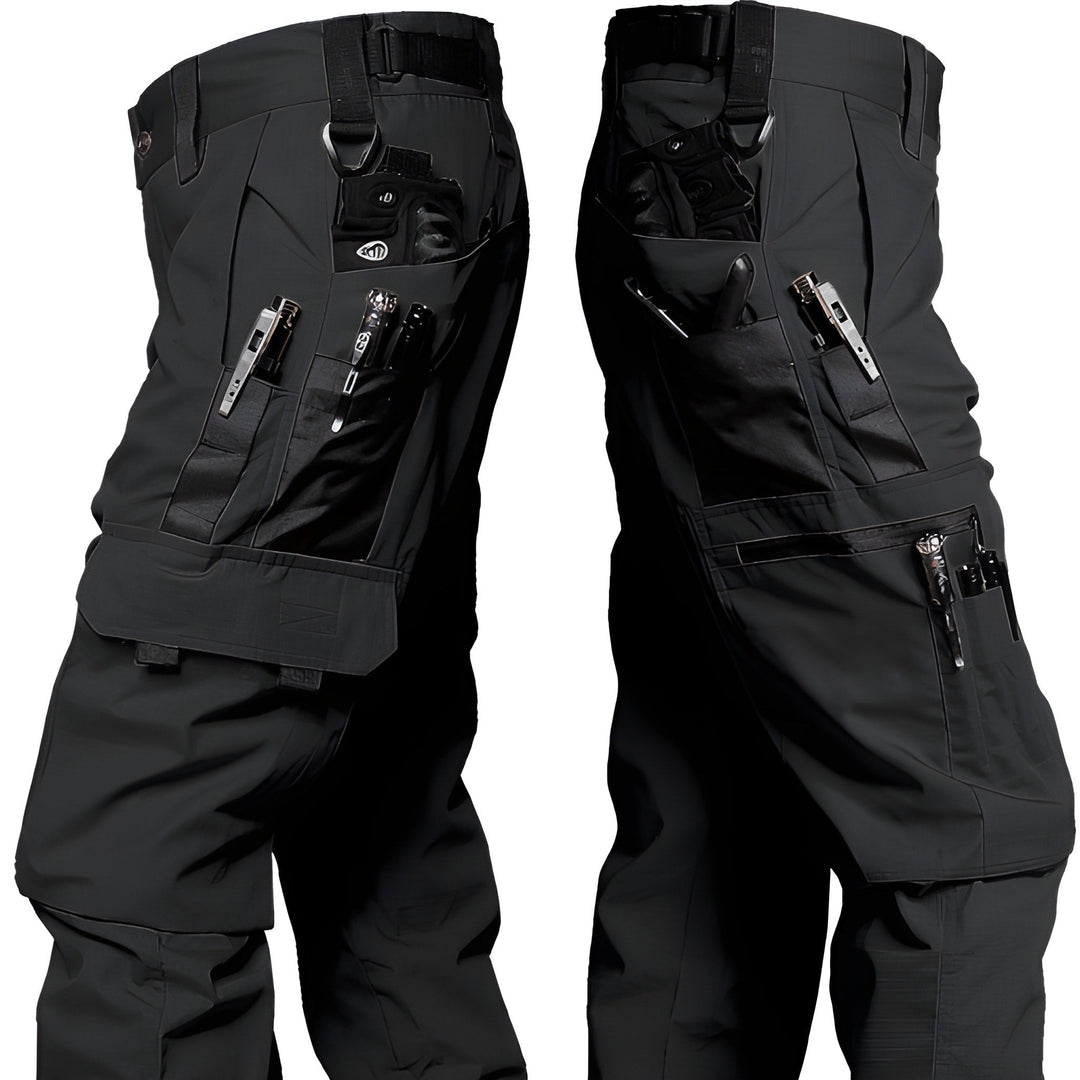 Men's Tactical Cargo Pants - Durable Outdoor Work Trousers - Black