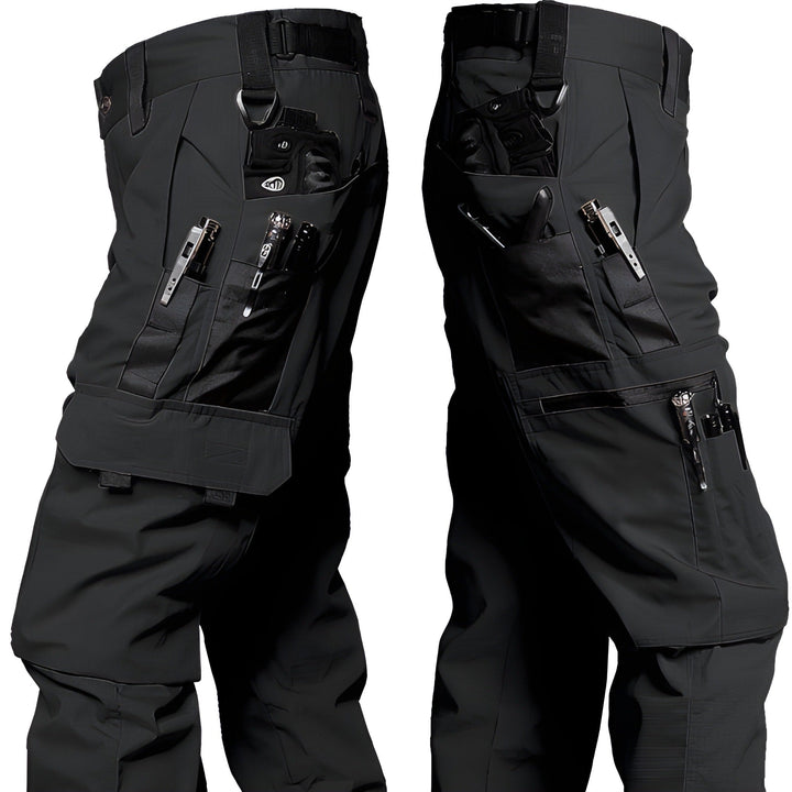 Men's Tactical Cargo Pants - Durable Outdoor Work Trousers - Black