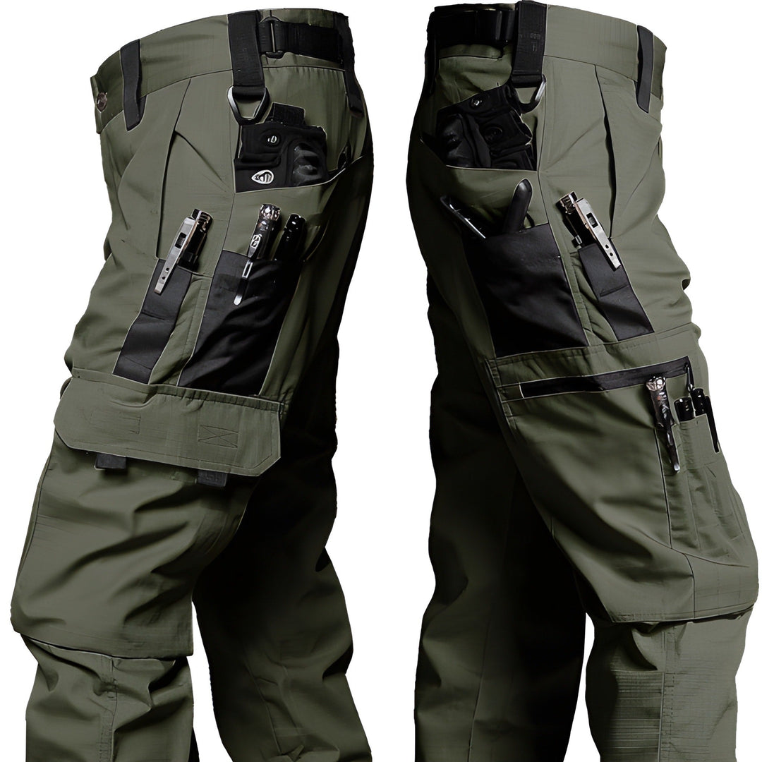 Men's Tactical Cargo Pants - Durable Outdoor Work Trousers - Green