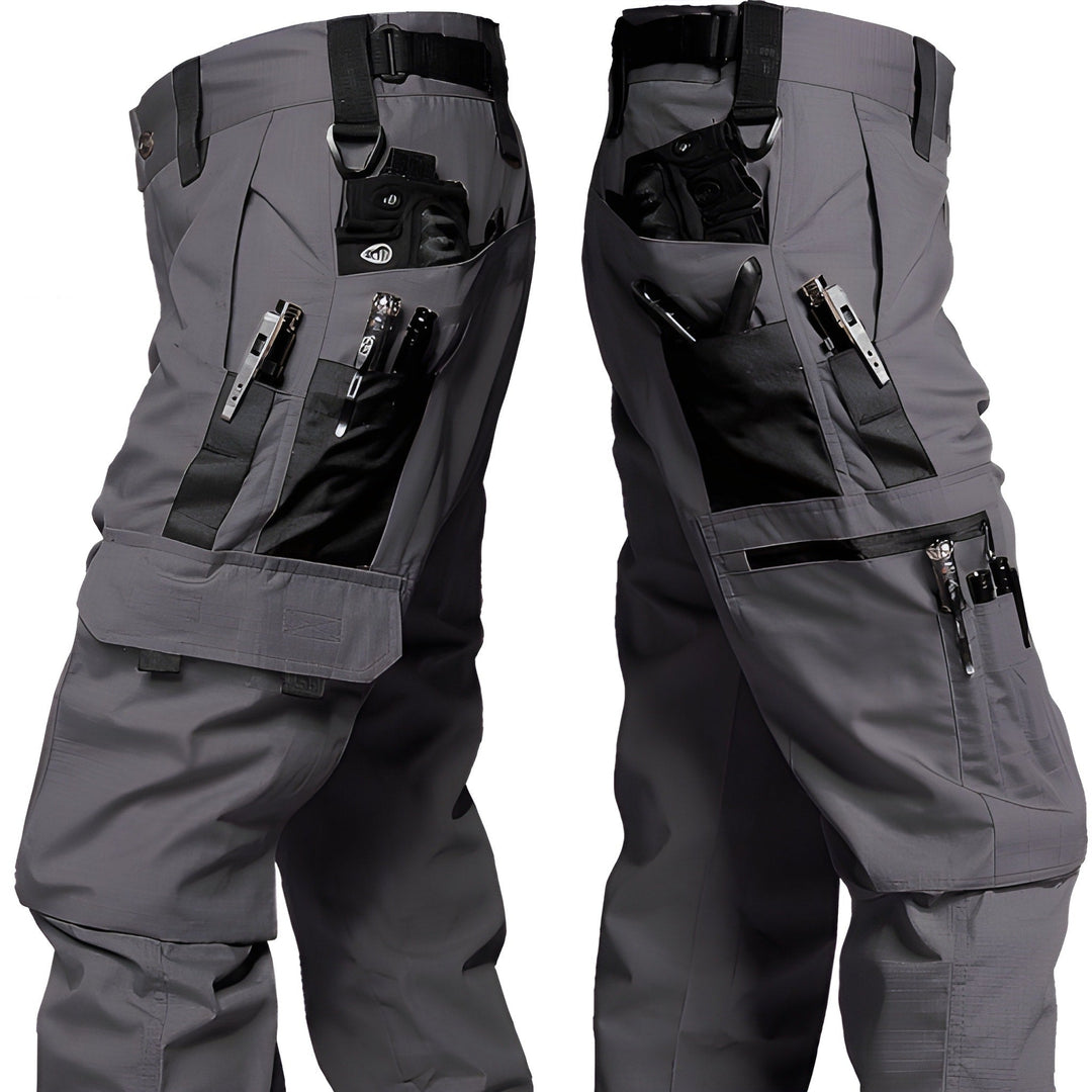 Men's Tactical Cargo Pants - Durable Outdoor Work Trousers - Grey