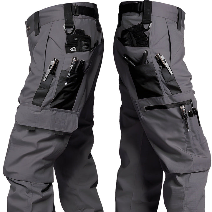 Men's Tactical Cargo Pants - Durable Outdoor Work Trousers - Grey