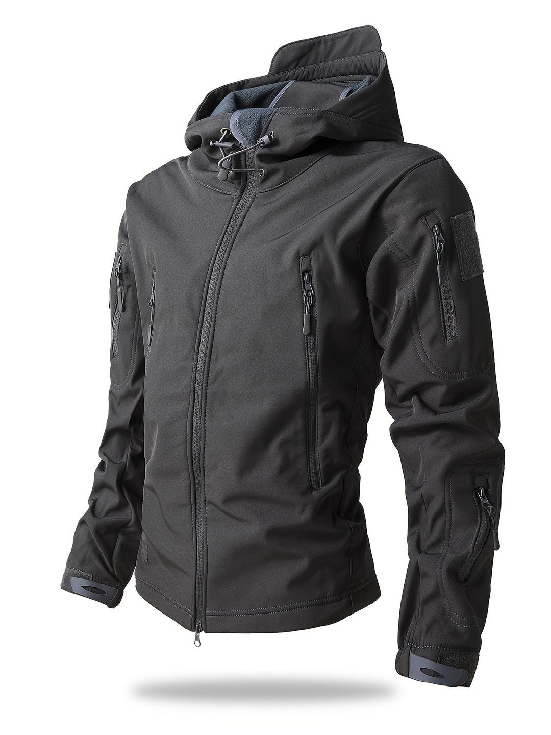 Men's Tactical Winter Jacket - Warm Outdoor Cargo Coat - Grey