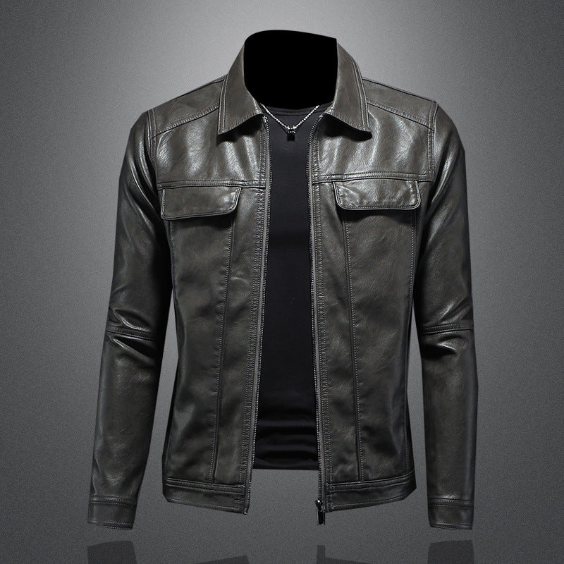 Men's Tailored Blazer with Zip Closure - Modern Autumn - Grey