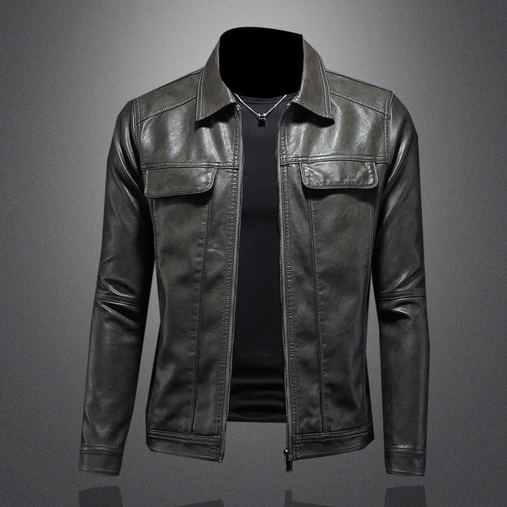 Men's Tailored Blazer with Zip Closure - Modern Autumn - Grey
