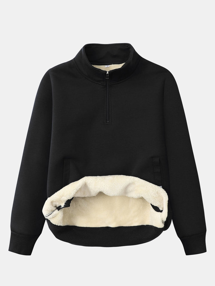 Men's Teddy Fleece Quarter-Zip Sweatshirt – Warm Pullover
