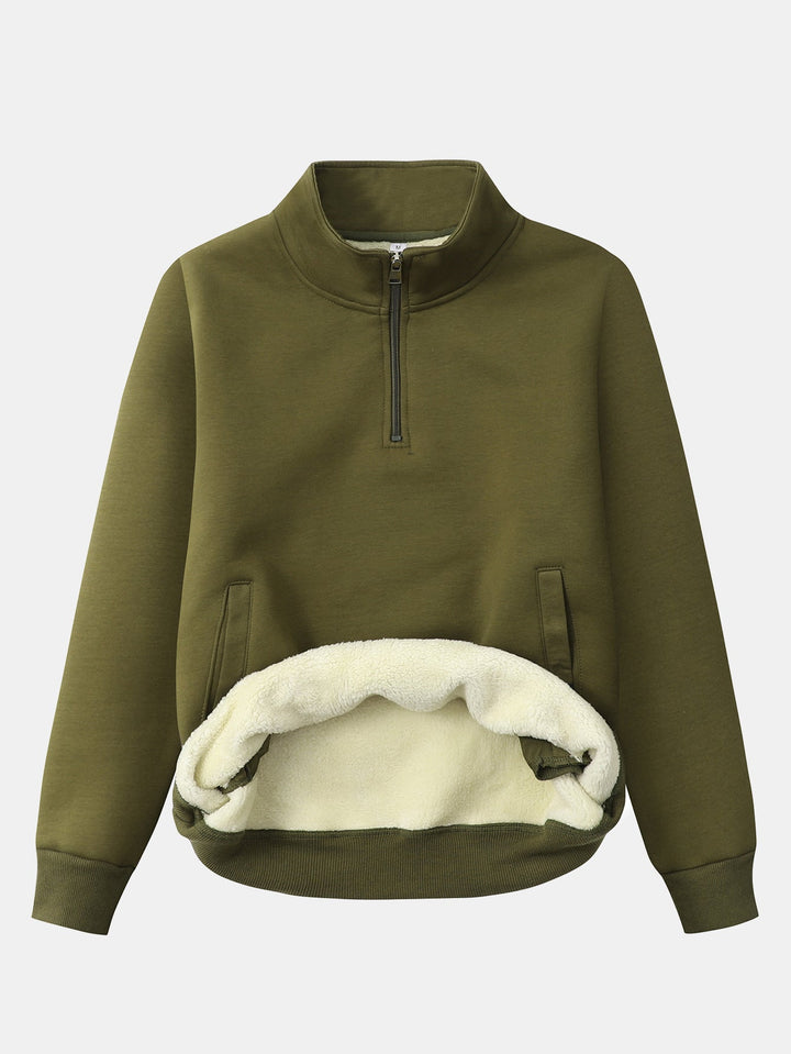 Men's Teddy Fleece Quarter-Zip Sweatshirt – Warm Pullover