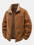 Men's Teddy-Lined Polar Fleece Jacket - Relaxed Fit