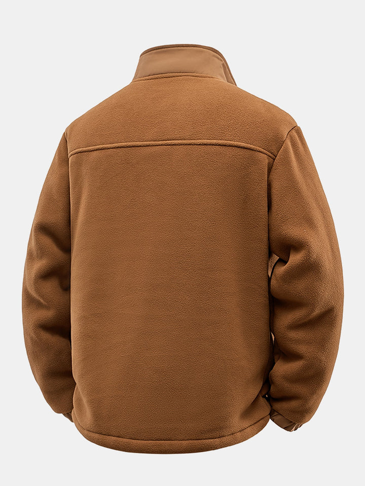 Men's Teddy-Lined Polar Fleece Jacket - Relaxed Fit