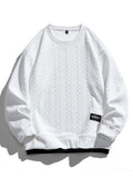 Men's Textured Jacquard Crew Neck Sweatshirt – Relaxed Fit