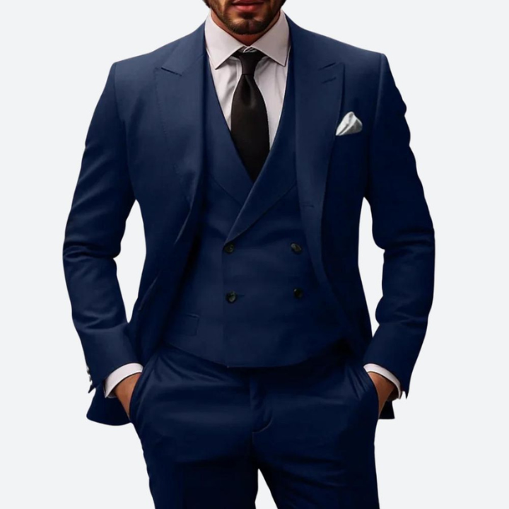 Men's Three-Piece Suit - Slim Fit Formal Wear - Blue