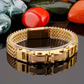 Men's Titanium Bracelet with Magnetic Clasp – Square Design