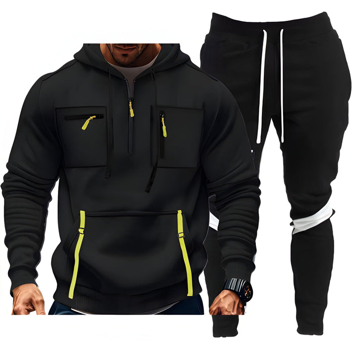 Men's Tracksuit Set - Hoodie & Joggers Comfort Fit - Black