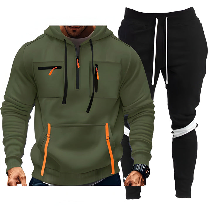 Men's Tracksuit Set - Hoodie & Joggers Comfort Fit - Green