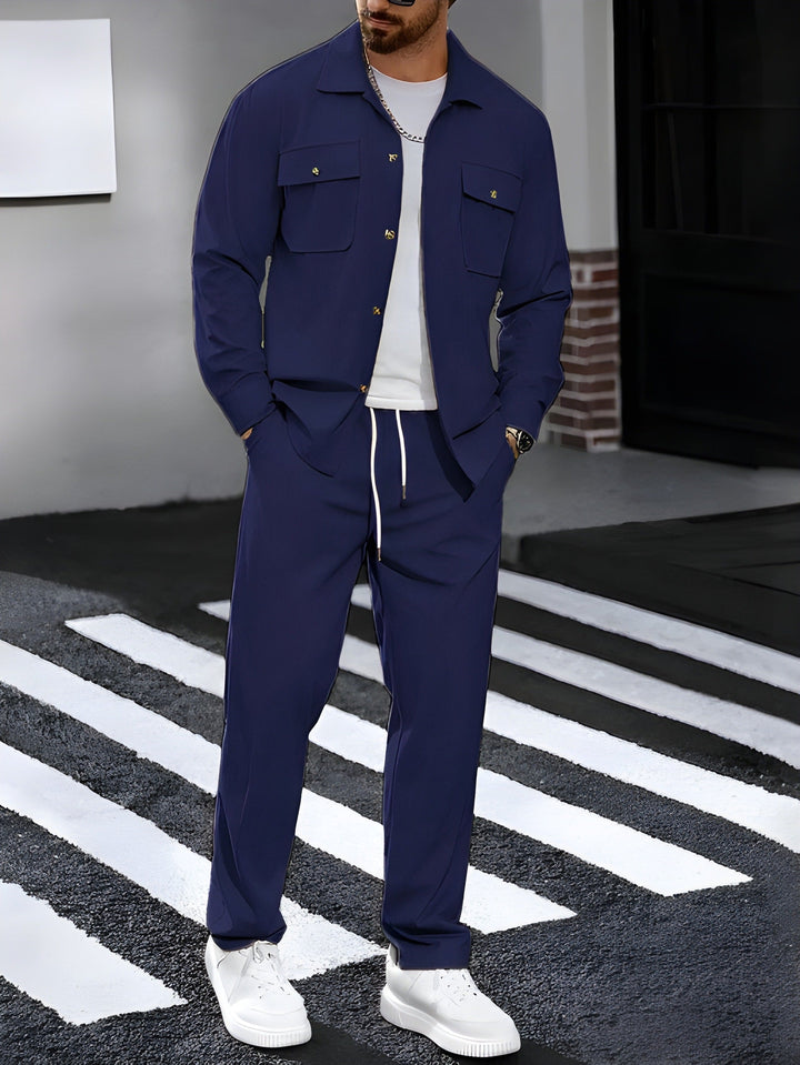 Men's Training Suit - Zip Jacket & Joggers Comfort Fit - Blue