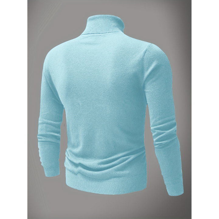 Men's Turtleneck Sweater - Slim Fit Classic Winter - Blue