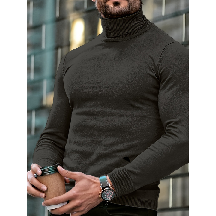 Men's Turtleneck Sweater - Slim Fit Classic Winter - Grey